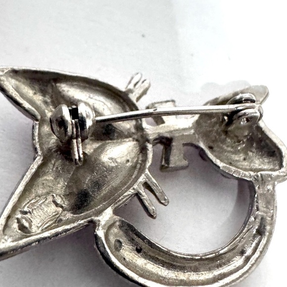 🐱 Beautiful Edgy Vintage Antique Pink Crystal Cat Brooch - Picture 7 of 13